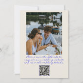 Invitation Mariage photo original de code QR écrit main (Dos)