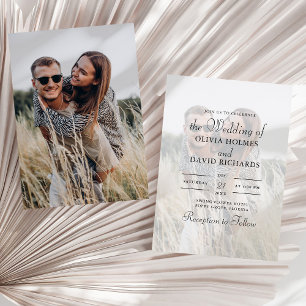 Invitation Mariage photo personnalisé minimaliste simple