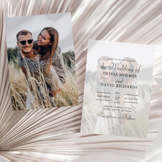 Invitation Mariage photo personnalisé minimaliste simple