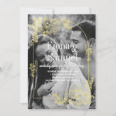 Invitation Mariage photo personnalisé noir & blanc élégant (Devant)