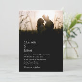 Invitation Mariage photo personnalisé noir moderne (Debout devant)