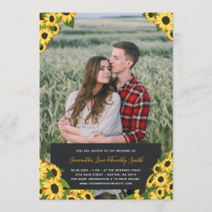 Invitation Mariage photo personnalisé Sunflowers