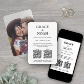 Invitation Mariage photo Petite & Minimal All-In-One QR Codes
