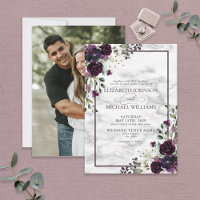 Mariage photo Plum Purple Flower Marble