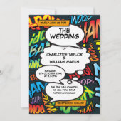 Invitation Mariage photo Pop Art Comic Moderne (Devant)