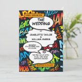 Invitation Mariage photo Pop Art Comic Moderne (Debout devant)