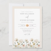 Invitation MARIAGE photo POPPY Rustic Watercolor Fleur sauvag (Devant)