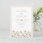 Invitation MARIAGE photo POPPY Rustic Watercolor Fleur sauvag (Debout devant)