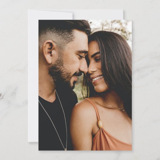 Invitation Mariage photo Portrait Classique Simple (Dos)