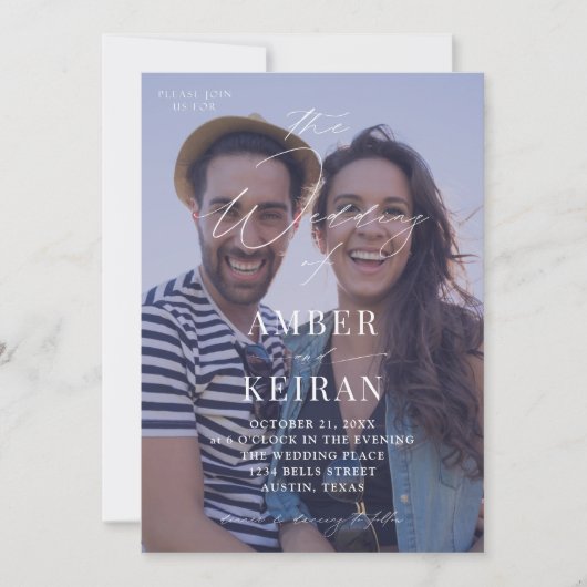 Invitation Mariage photo Purple Shades (Devant)