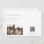 Invitation Mariage photo QR Code Bohème (Dos)
