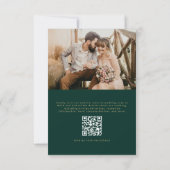 Invitation Mariage photo QR Code Emerald Green Gold (Dos)