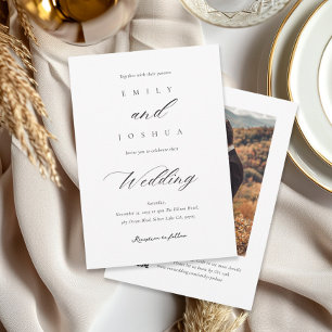 Invitation Mariage photo QR de script élégant moderne