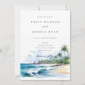 Invitation Mariage photo QR Tropical Beach (Devant)