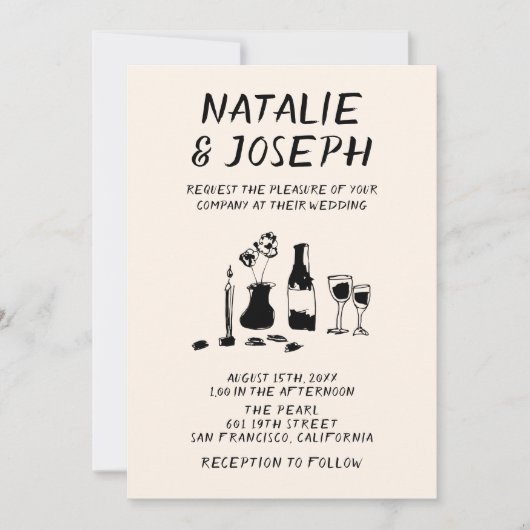 Invitation Mariage photo Quirky à la main du code QR (Devant)