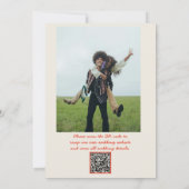 Invitation Mariage photo Quirky Retro Code QR Hand Drake Cake (Dos)