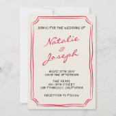 Invitation Mariage photo retro à la main dessiné (Devant)