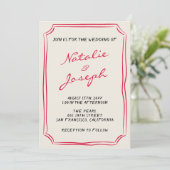 Invitation Mariage photo rétro en gros caractères du code QR (Debout devant)