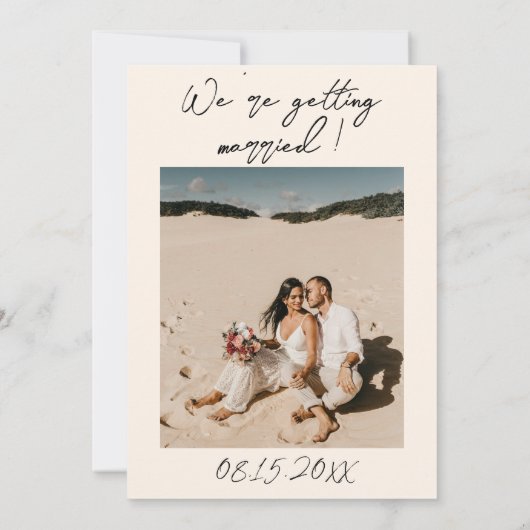 Invitation Mariage photo Retro Hand Drawn Cake Écrit Quirky (Dos)