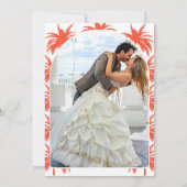 Invitation Mariage photo Retro Red Tropical Palm Tree (Dos)