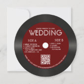 Invitation Mariage photo Retro Red Vinyl Record (Devant)