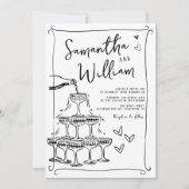 Invitation Mariage photo Retro Scribble (Devant)