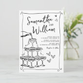 Invitation Mariage photo Retro Scribble (Debout devant)