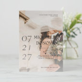 Invitation Mariage photo romantique Elegant White Overlay (Debout devant)