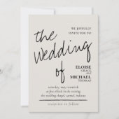 Invitation Mariage photo romantique manuscrit moderne (Devant)