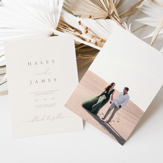 Invitation Mariage photo romantique minimaliste moderne