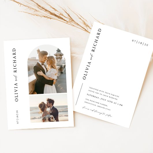 Invitation Mariage photo romantique minimaliste moderne