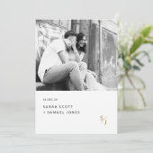 Invitation Mariage photo romantique noir et blanc minimal (Debout devant)