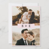 Invitation Mariage photo romantique rose pâle (Dos)