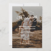 Invitation Mariage photo romantique stylish Script superposit (Devant)
