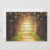 Invitation Mariage photo Rustic Forest Path String (Devant)