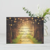 Invitation Mariage photo Rustic Forest Path String (Debout devant)