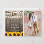 Invitation Mariage photo Rustic Sunflowers (Devant)