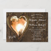 Invitation Mariage photo Rustic Wood Tree (Devant)