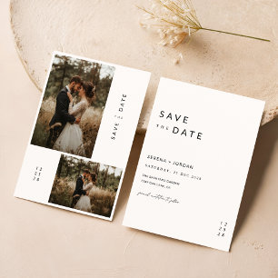 Invitation Mariage photo rustique à double face Enregistrer l