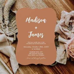 Invitation Mariage photo Rustique Burnt Orange