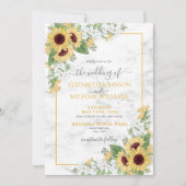 Invitation Mariage photo Rustique Chic Sunflower & Grey Flora (Devant)