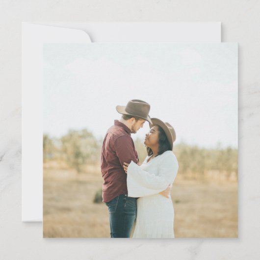 Invitation Mariage photo rustique Enregistrer la date Invitat (Dos)