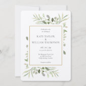 Invitation Mariage photo rustique Kraft Greenery (Devant)