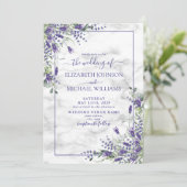 Invitation Mariage photo rustique Lavande Eucalyptus (Debout devant)