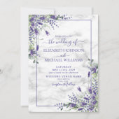 Invitation Mariage photo rustique Lavande Eucalyptus (Devant)