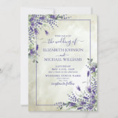Invitation Mariage photo rustique Lavande Verdure (Devant)