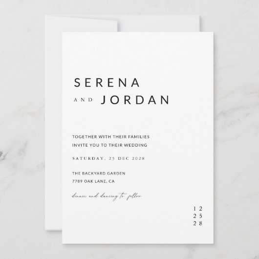 Invitation Mariage photo Rustique moderne Boho (Dos)