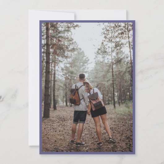 Invitation Mariage photo Rustique violet Fleur sauvage (Dos)