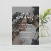 Invitation Mariage photo Sage Green Elegant Script (Debout devant)