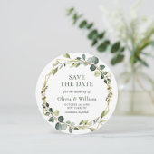 Invitation Mariage PHOTO SAVE THE DATE Boho Eucalyptus Modern (Debout devant)
